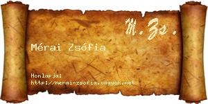 Mérai Zsófia névjegykártya